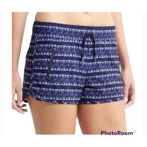 Athleta Ikat Stripe Sway Womens Shorts Size S Blue Elastic Waist Drawstring EUC